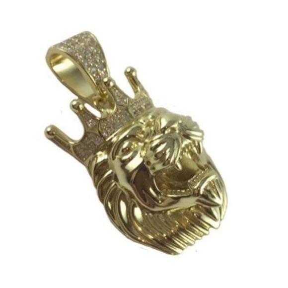Other - Pendant Charm Lion Gold finish 925 Sterling silver